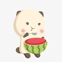 吃瓜熊卡通插画,趣味横生的卡通世界